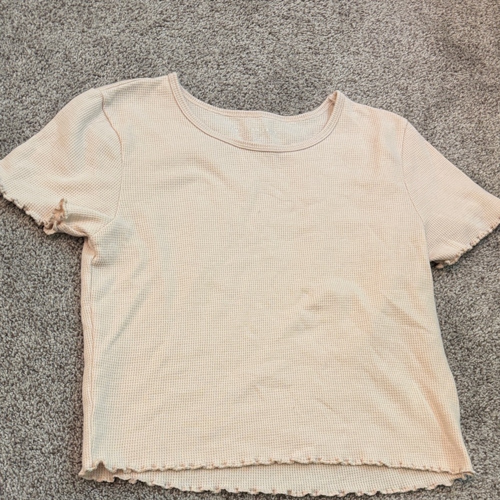 American Eagle Outfitters Cream Textured Top